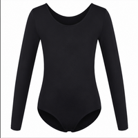 Moret Kids Girls' Ballet and Dance 3-Pack 3/4 Sleeve Leotard - Classic Cotton Stretch Studio Practice Outfit for Gymnastics Recitals Winter and Performance, Black, Medium