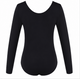 Moret Kids Girls' Ballet and Dance 3/4 Sleeve Leotard - Classic Cotton Stretch Studio Practice Outfit for Gymnastics Recitals Winter and Performance, Black, X-Small