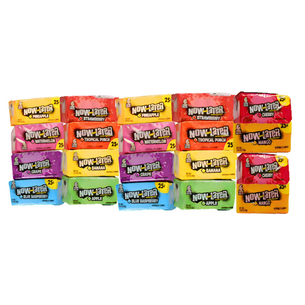 Now & Later Assorted Fruit Candy - 10 Assorted Fruit Flavors - (20pack) 120 Pieces