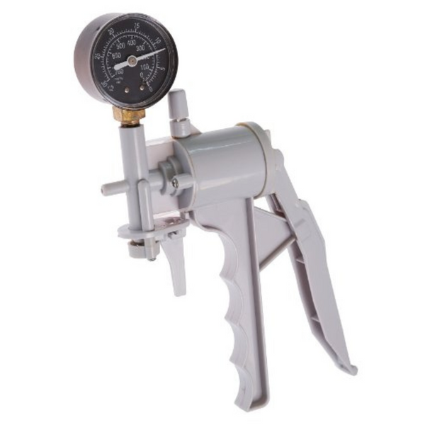 The Phenom Hand Operated Ergonomic Design Vacuum Pump with Pressure Gauge with Dual Calibration