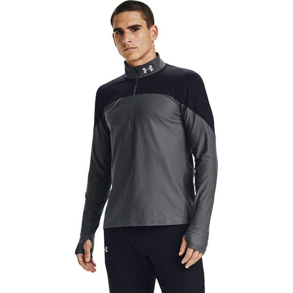 Under Armour Qualifier Half-zip T-shirt, Pitch Gray (012)/Reflective, X-Large