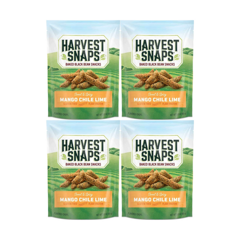 Snack Pack Harvest Snaps Veggie Chips Mango Chile Lime Flavor, Crunchy and Wholesome Gluten-Free Snacks, 4 Convenient Single-Serve Packs for On-the-Go, Healthy Plant-Based Snacks for All Ages