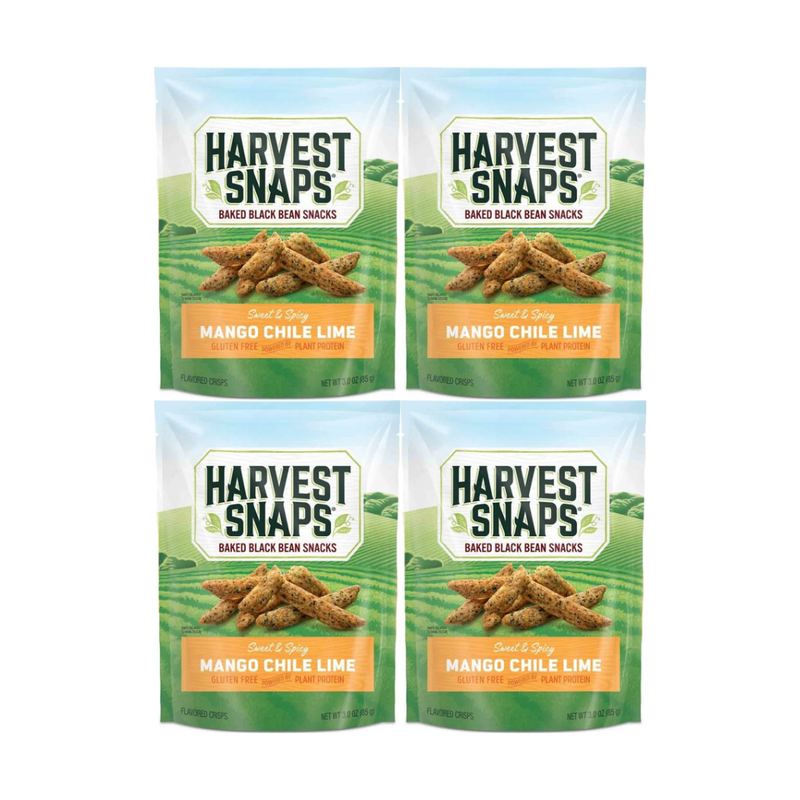 Snack Pack Harvest Snaps Veggie Chips Mango Chile Lime Flavor, Crunchy and Wholesome Gluten-Free Snacks, 4 Convenient Single-Serve Packs for On-the-Go, Healthy Plant-Based Snacks for All Ages