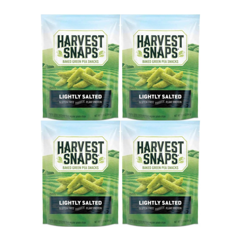Snack Pack Harvest Snaps Veggie Chips – Lightly Salted Healthy Snacks, 4-Pack of Crunchy Baked Snack Bags, Gluten-Free, High Fiber, Low Calorie, Perfect for On-the-Go