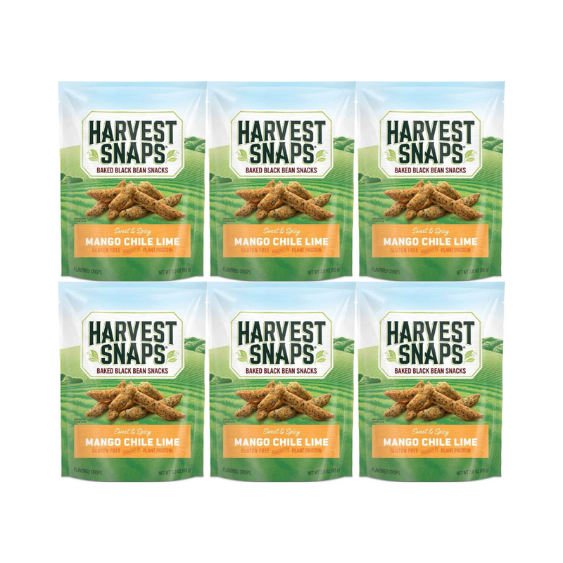 Snaps Veggie Chips, Mango Chile Lime, Healthy Snack, Gluten-Free, Baked, Crunchy Veggie Crisps, Low-Calorie, Protein-Packed, Non-GMO, Perfect for On-the-Go, 6-Pack Family Size