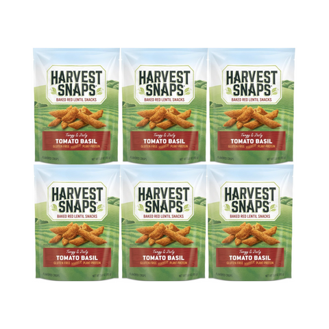 Snaps Veggie Chips, Tomato Basil, 6-Pack - Healthy Snack, Crunchy, Gluten-Free, Plant-Based, High in Fiber, Non-GMO, Vegan-Friendly, Perfect for On-the-Go