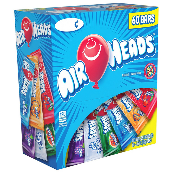 Airheads Bars, Chewy Fruit Candy, Variety Pack, 60 Bars