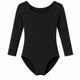 Moret Kids Girls' Ballet and Dance 2-Pack 3/4 Sleeve Leotard - Combination Pack (Black & Pink) - Classic Cotton Stretch Studio Practice Outfit for Gymnastics Recitals Winter and Performance, Black, Small