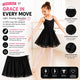 Moret Kids Girls' Ballet and Dance 2-Pack Chiffon Wrap Skirt - Lightweight Pull-On Practice Recital Tutu Skirt Activewear for Toddler and Little Kids, Black, X-Small