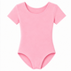 Moret Kids Girls' Ballet and Dance Short Sleeve Leotard - Classic Cotton Stretch Studio Practice Outfit for Gymnastics Recitals and Performance, Pink, Small